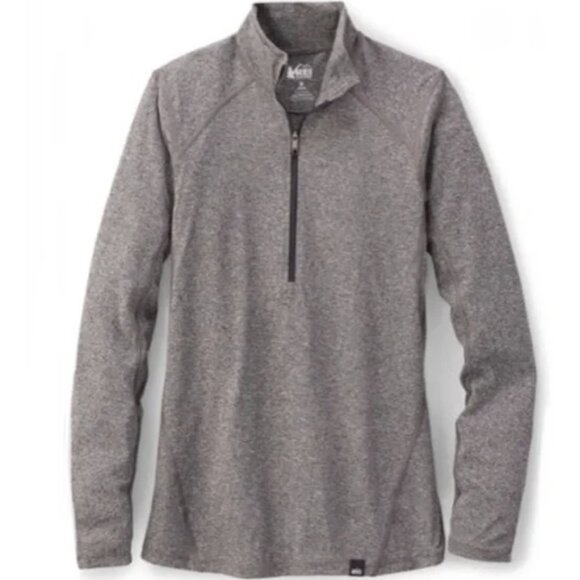 REI COOP Lightweight Base Layer Half-Zip Top in Gray Outdoor Gorpcore - Size S - Picture 1 of 14